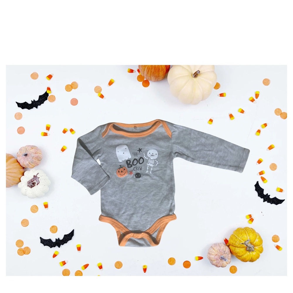 Cute Gray Halloween Baby Onesie